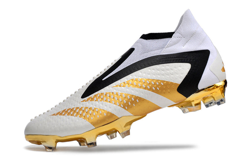 Chuteira Campo Adidas Predator Accuracy+ Bellingham FG Branca e Dourada