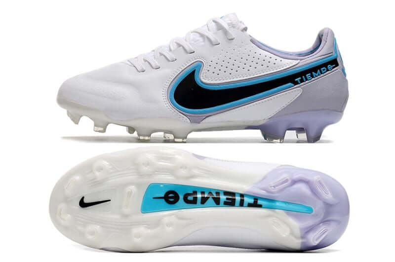 Chuteira Campo Nike Tiempo Legend 9 Elite FG Branca e Roxo "Blast Pack"