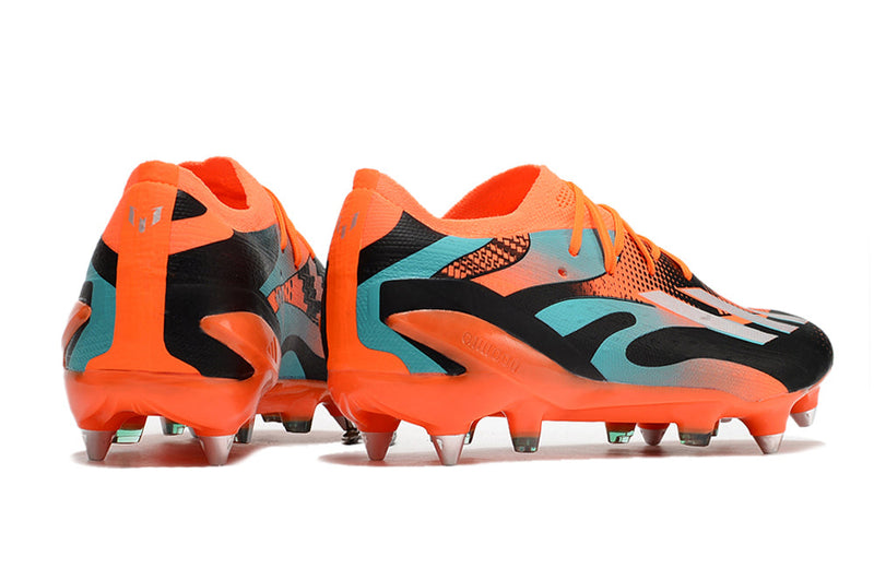 Chuteira Campo Adidas X Speedportal Messi.1 Ponta de Aluminio Laranja e Preta "L10NEL M35SI"