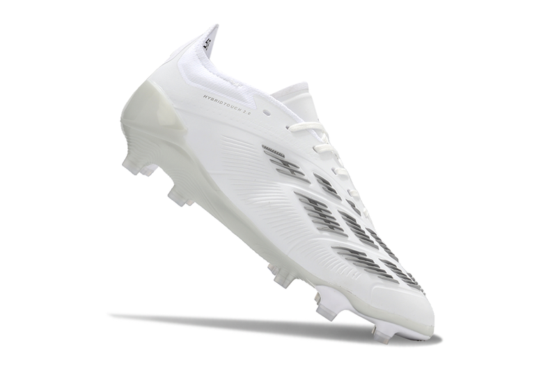 Chuteira Campo Adidas Predator Elite FG Branca e Prata "Pearlized Pack"