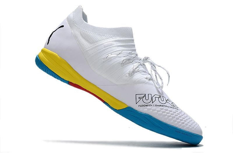 Chuteira Futsal Puma Future Z 1.3 IC Branca e Colorida