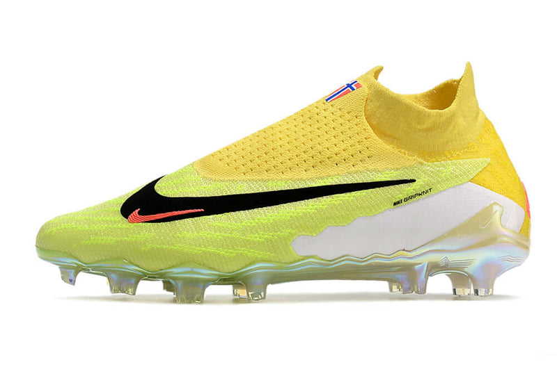 Chuteira Campo Nike Phantom GX DF Elite FG Amarela e Verde "Haaland"