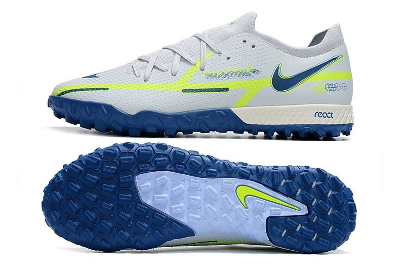 Chuteira Society Nike Phantom GT Elite TF Branca e Azul