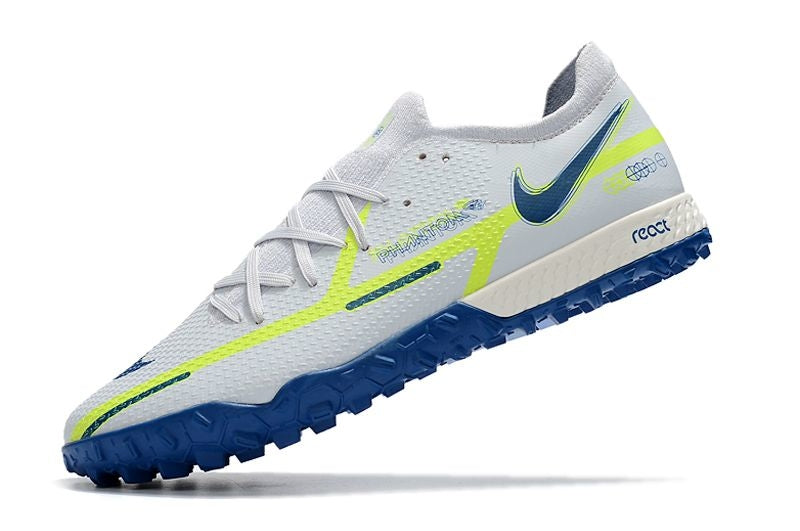 Chuteira Society Nike Phantom GT Elite TF Branca e Azul