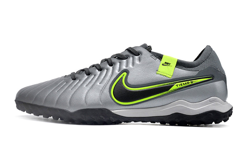 Chuteira Society Nike Tiempo Legend 10 Pro TF Cinza, Preta e Verde