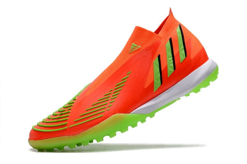 Chuteira Society Adidas Predator Edge+ TF Laranja e Verde "Game Data Pack"