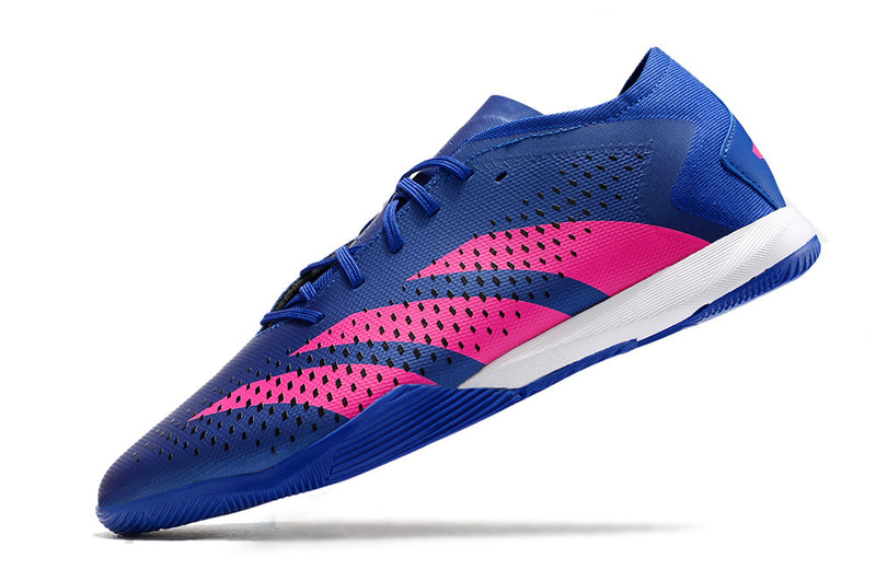 Chuteira Futsal Adidas Predator Accuracy.1 IC Low Azul e Rosa "Pogba"