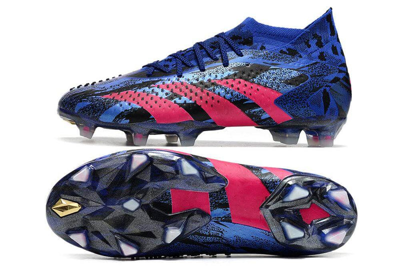 Chuteira Campo Adidas Predator Accuracy.1 FG Azul e Rosa "Pogba"