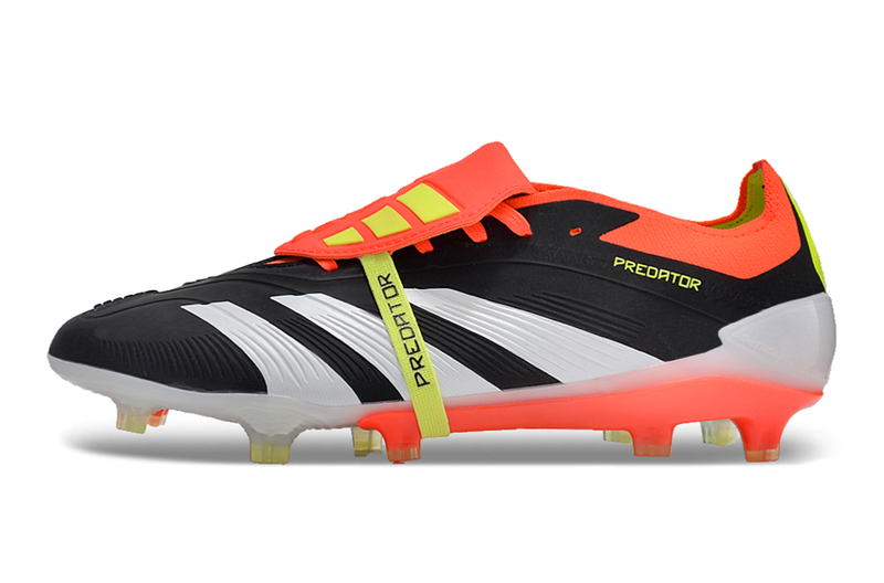 Chuteira Campo Adidas Predator FT 30 Elite FG Preta, Laranja e Branco "Solar Energy Pack"