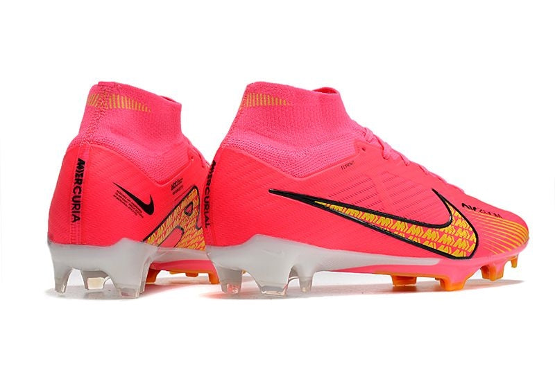 Chuteira Campo Nike Air Zoom Mercurial Superfly 9 Elite FG Rosa e Amarela