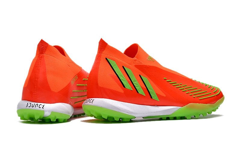 Chuteira Society Adidas Predator Edge+ TF Laranja e Verde "Game Data Pack"