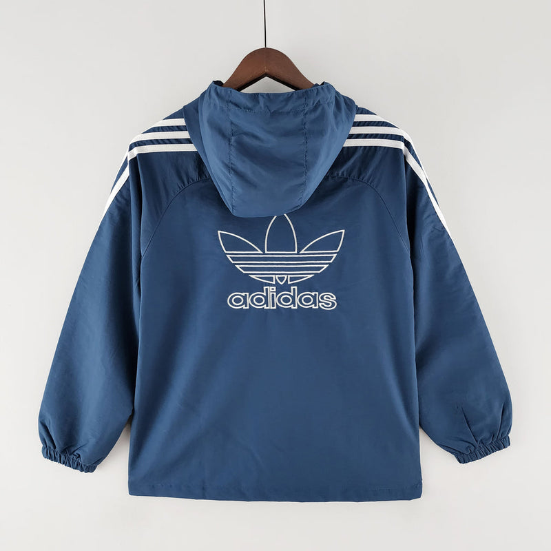 Corta Vento Adidas Azul e Branco