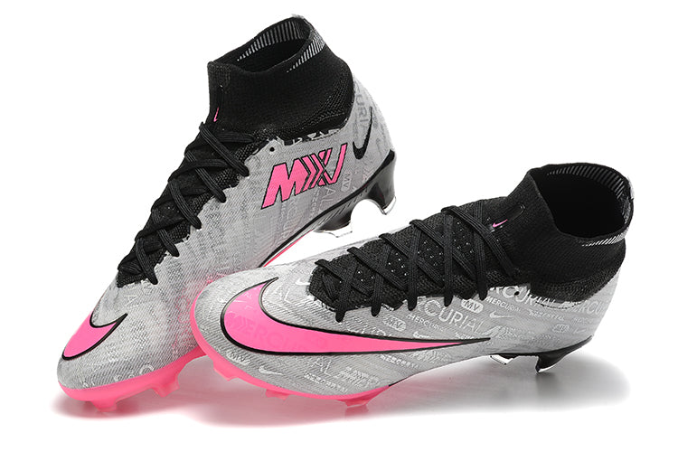 Chuteira Campo Nike Air Zoom Mercurial Superfly 9 Elite FG Preta e Rosa "25 anos Nike"