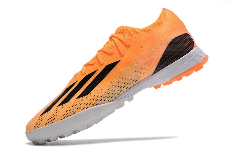 Chuteira Society Adidas X SpeedPortal.1 TF Laranja e Preto