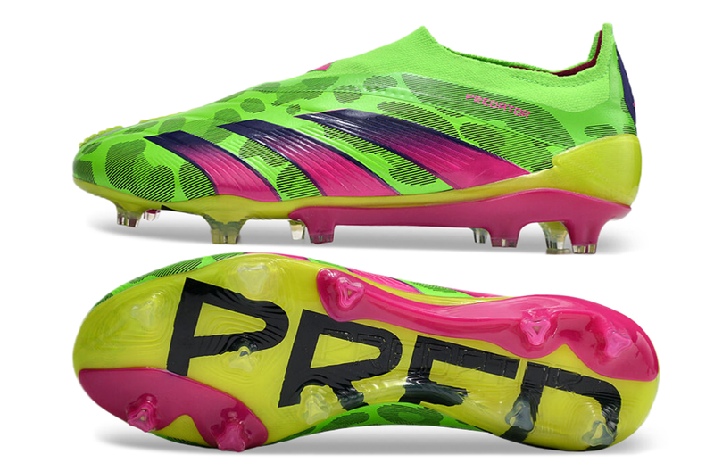 Chuteira Campo Adidas Predator LL Elite FG Verde e Rosa