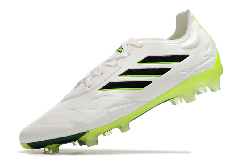 Chuteira Campo Adidas Copa Pure.1 FG Branca e Verde "Crazyrush Pack"