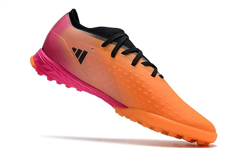 Chuteira Society Adidas X SpeedPortal.1 TF Laranja, Rosa e Preto