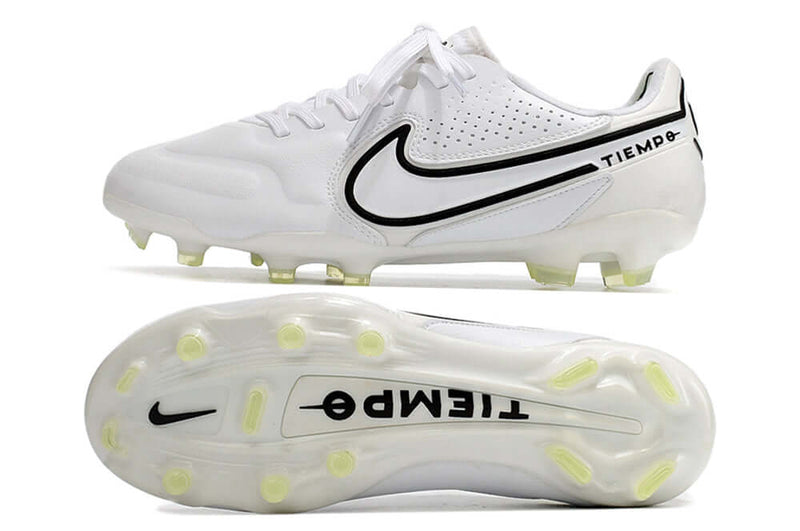 Chuteira Campo Nike Tiempo Legend 9 Elite FG Branco e Preto