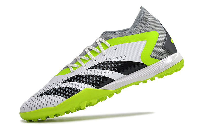 Chuteira Society Adidas Predator Accuracy.1 TF Branca e Verde "Crazyrush Pack"