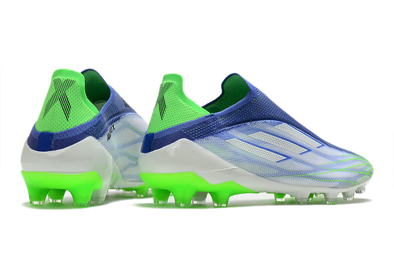 Chuteira Campo Adidas X Speedflow+ FG Azul e Verde "Special Adizero Prime"