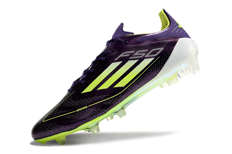 Chuteira Campo Adidas F50 FG Roxa e Verde "Fast Reborn"