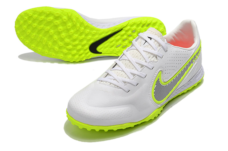 Chuteira Society Nike Tiempo Legend 9 Elite TF Branca e Verde