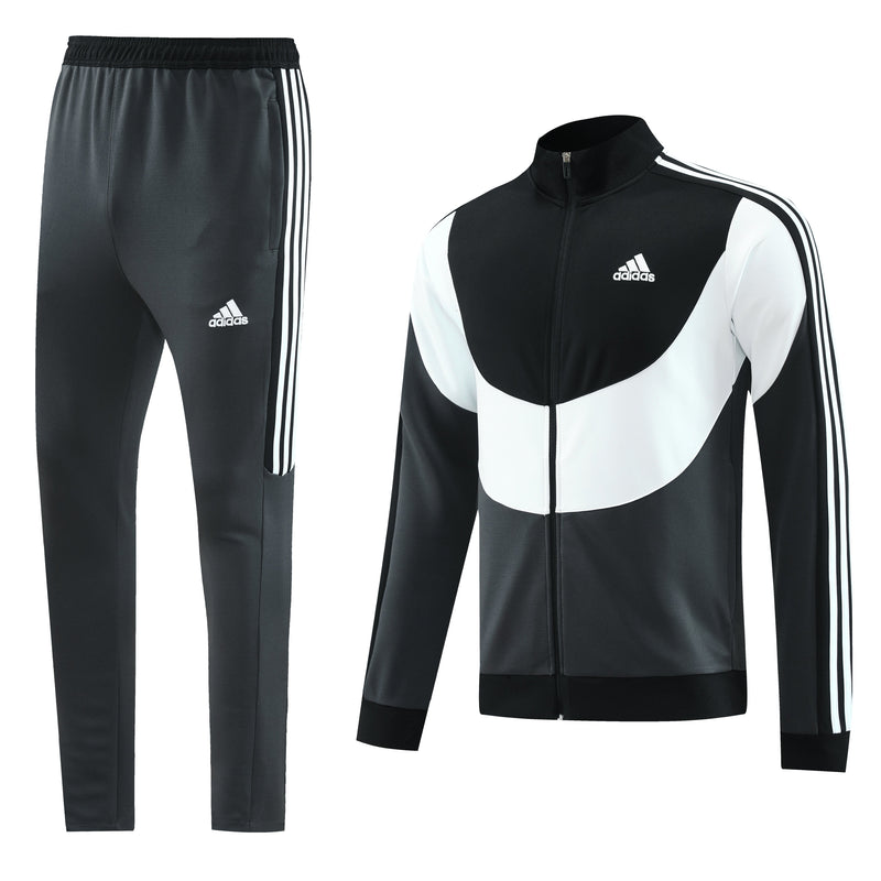 Conjunto de Frio Adidas Sportswear Cinza, Branco e Preto