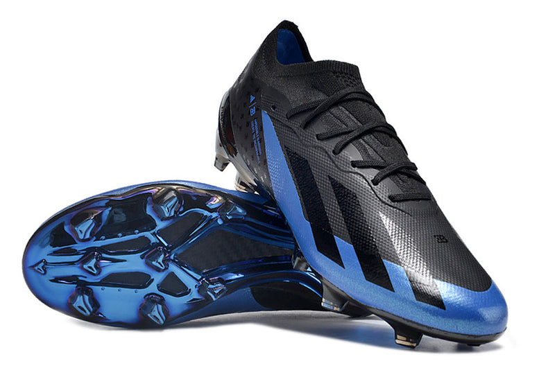 Chuteira Campo Adidas X Crazyfast.1 FG Azul e Preta "Bugatti"