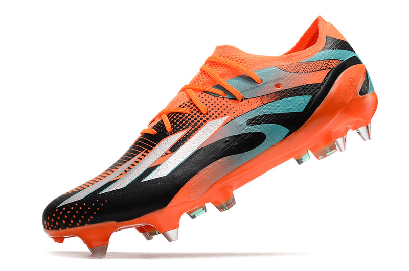 Chuteira Campo Adidas X Speedportal Messi.1 Ponta de Aluminio Laranja e Preta "L10NEL M35SI"