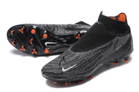 Chuteira Campo Nike Phantom GX DF Elite FG Preta e Laranja "Black Pack"