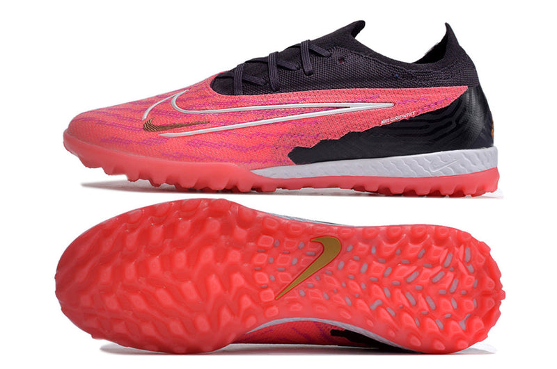 Chuteira Society Nike Phantom GX Elite TF Preto e Rosa "Generation Pack"