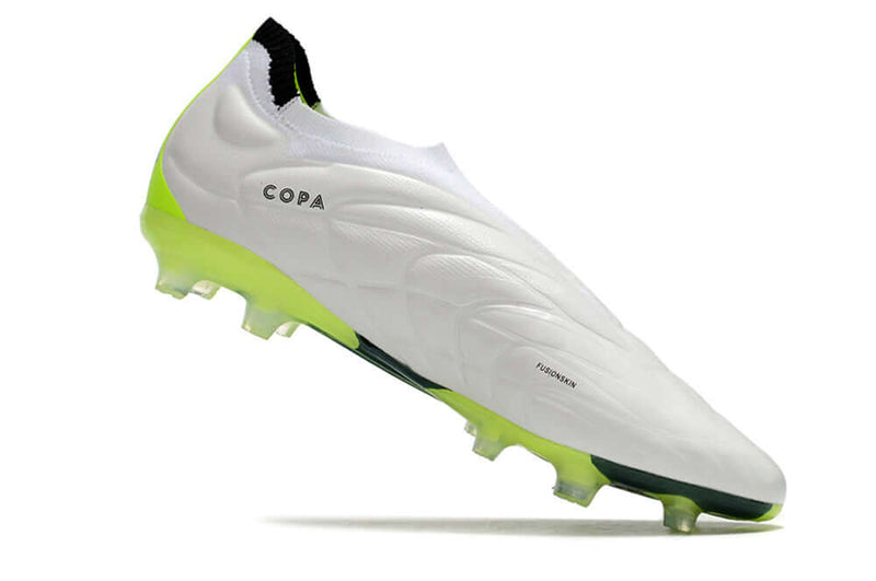 Chuteira Campo Adidas Copa Pure+ FG Branca e Verde "Crazyrush Pack"