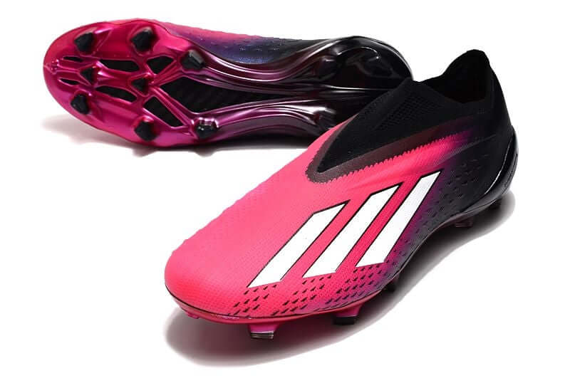 Chuteira Campo Adidas X SpeedPortal+ FG Rosa e Preto "Own You Football Pack"