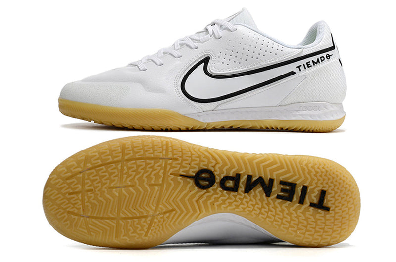 Chuteira Futsal Nike Tiempo Legend 9 Elite IC Branca e Preta