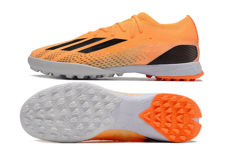 Chuteira Society Adidas X SpeedPortal.1 TF Laranja e Preto