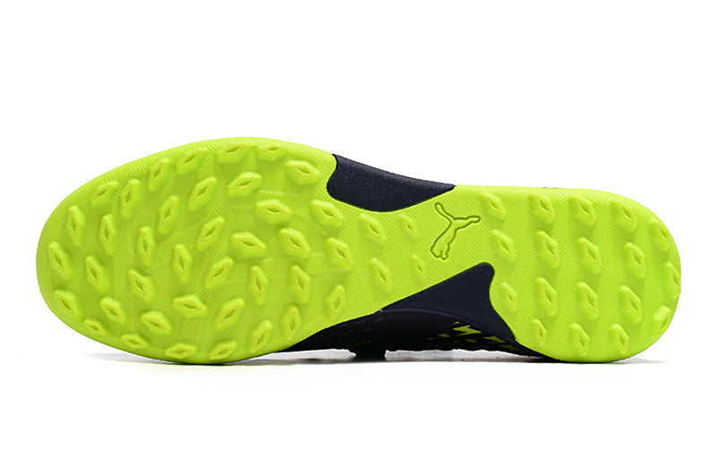 Chuteira Society Puma Future Z 1.3 TF Azul e Verde "Fastest Pack"