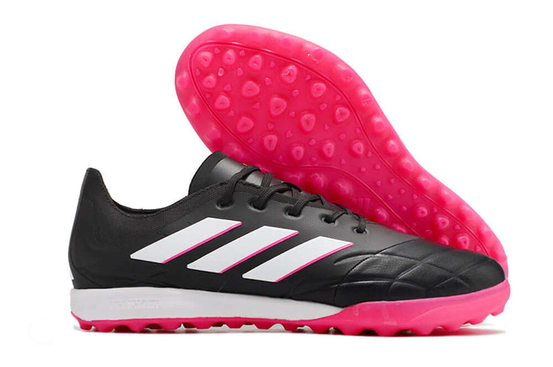 Chuteira Society Adidas Copa Pure.1 TF Preta e Rosa "Own You Football Pack"