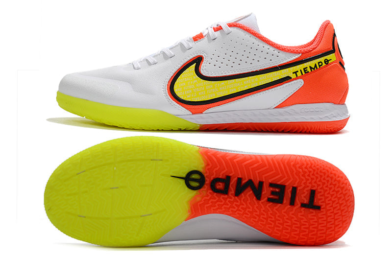 Chuteira Futsal Nike Tiempo Legend 9 Elite IC Amarela e Laranja