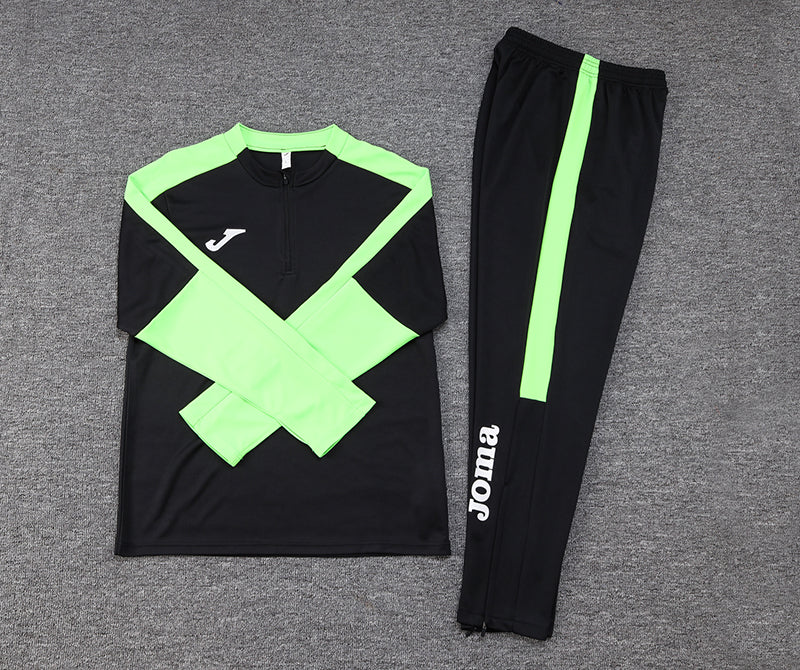 Conjunto de Frio Joma Training Preto e Verde Neon