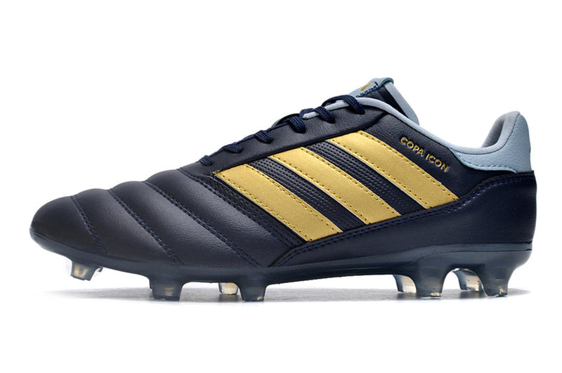 Chuteira Campo Adidas Copa Icon FG Azul e Dourada