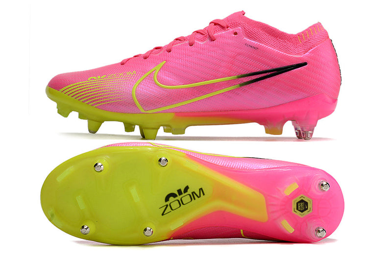 Chuteira Campo Nike Air Zoom Mercurial Vapor 15 Elite Ponta de Aluminio Rosa "Luminous Pack"