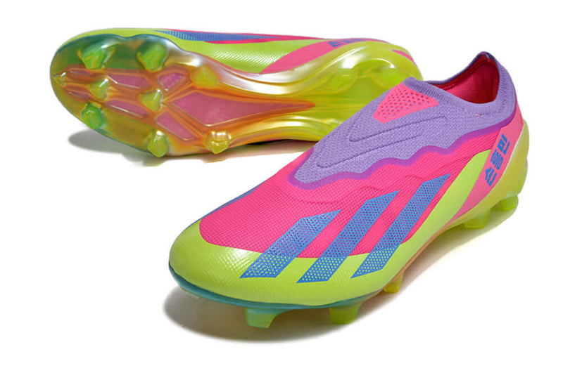 Chuteira Campo Adidas CrazyFast.1 LL FG Rosa e Verde "Son"