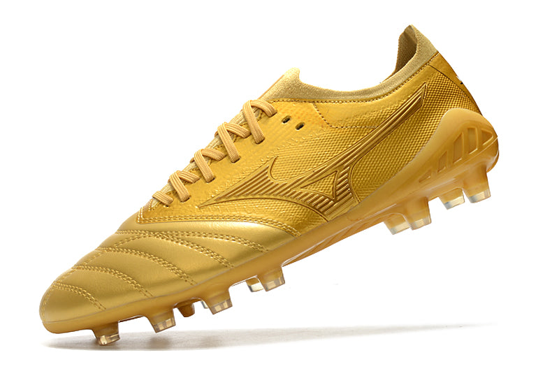 Chuteira Campo Mizuno Morelia Neo 3 FG Dourada