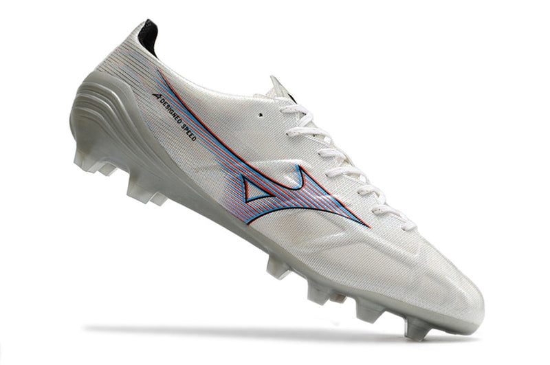 Chuteira Campo Mizuno Alpha FG Branca "Launch"