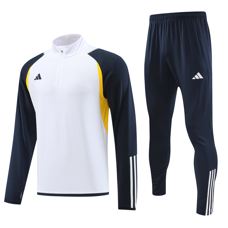 Conjunto de Frio Adidas Training Branco, Azul e Amarelo