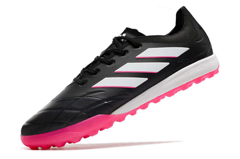 Chuteira Society Adidas Copa Pure.1 TF Preta e Rosa "Own You Football Pack"