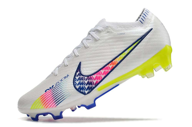 Chuteira Campo Nike Air Zoom Mercurial Vapor 15 Elite FG Branca e Colorido