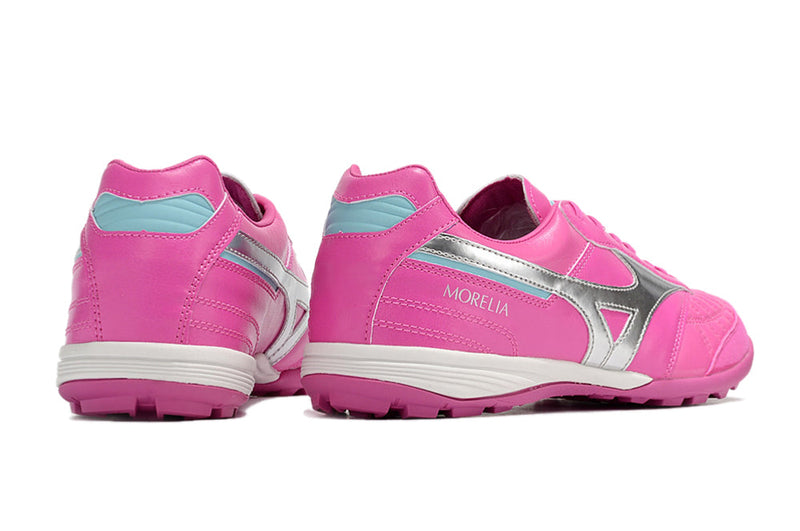 Chuteira Society Mizuno Morelia Sala Japan TF Rosa e Prata