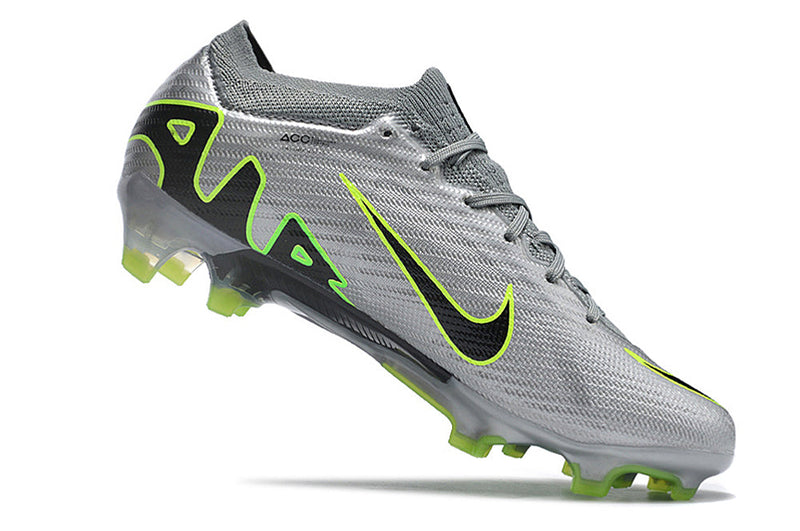 Chuteira Campo Nike Air Zoom Mercurial Vapor 15 Elite FG Cinza e Verde