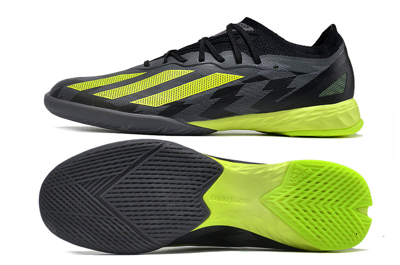 Chuteira Futsal Adidas X CrazyFast.1 IC Preta e Verde "Crazyrush Pack"